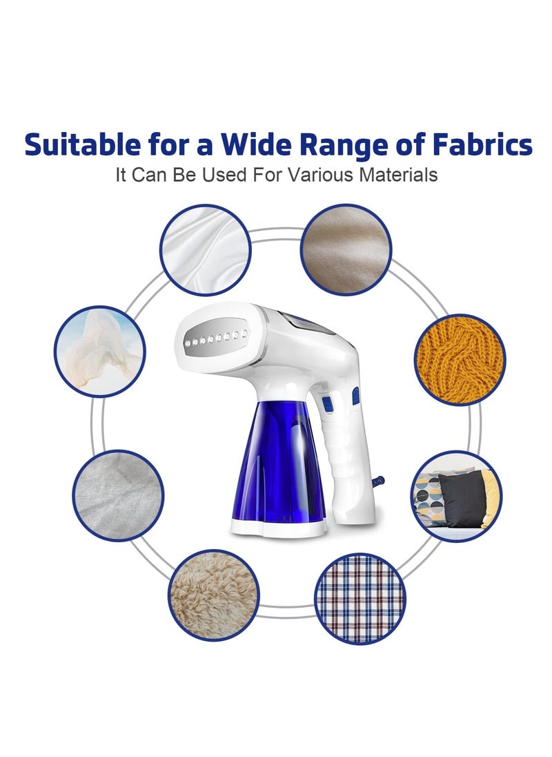 Handheld clothes steamer, Portable Folding clothes steamer, Small Household Appliance with Large 250ml Water Tank and Brush 33 Seconds Fast Heating, Vertical/Horizontal/Clip Steam 1600 Watts, Ideal for Travel and Home Use