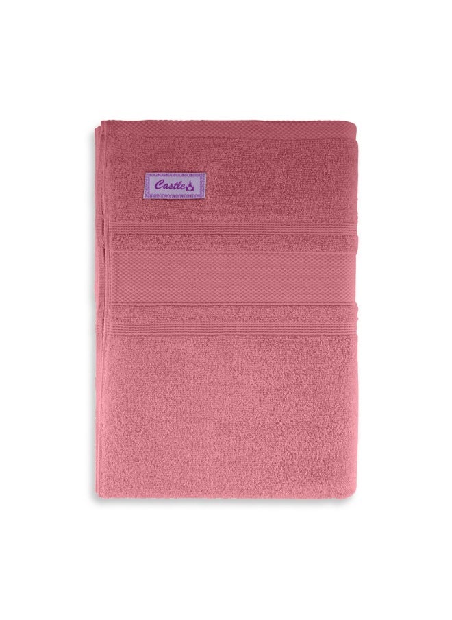 Home Castle (Pink) Premium Cotton Bath Sheet (90 X 180 Cm-Set Of 1) Highly Absorbent, High Quality Bath Linen With Diamond Dobby 550 Gsm