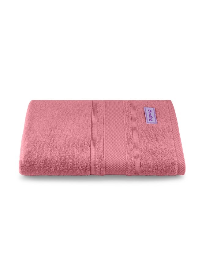 Home Castle (Pink) Premium Cotton Bath Sheet (90 X 180 Cm-Set Of 1) Highly Absorbent, High Quality Bath Linen With Diamond Dobby 550 Gsm