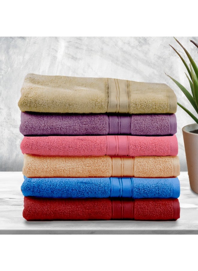 Home Trendy (Pink) Premium Cotton Hand Towel (50 X 90 Cm-Set Of 4) Highly Absorbent, High Quality Bath Linen With Striped Dobby 550 Gsm