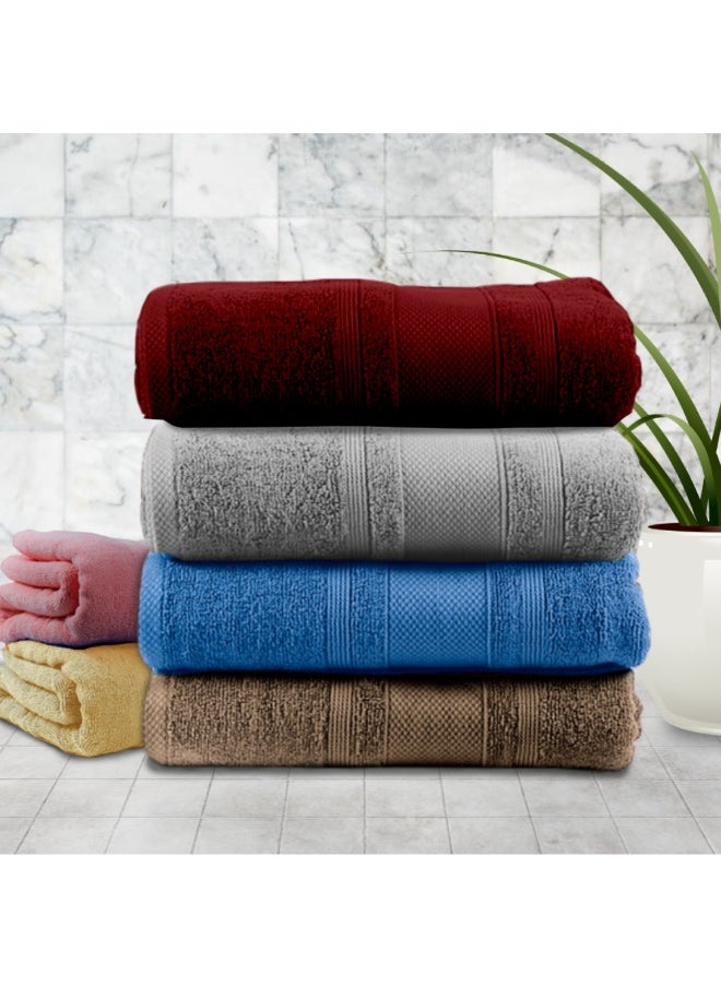 Home Castle (Blue) Premium Cotton Hand Towel (50 X 90 Cm-Set Of 4) Highly Absorbent, High Quality Bath Linen With Diamond Dobby 550 Gsm