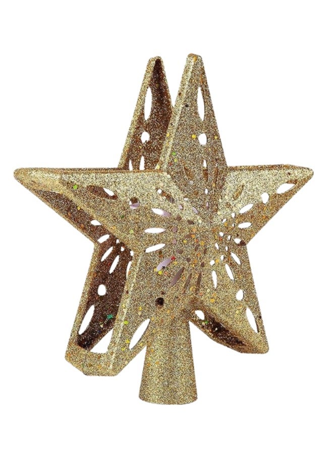 Tree Topper Lighted LED Rotating  Sharp and Clear Projector 3D Star Tree Topper-6 Slides-Gold