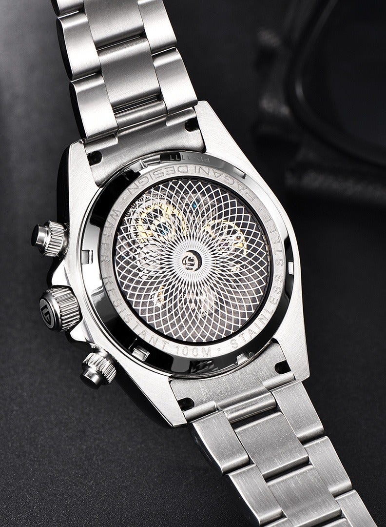 Men's Automatic Watches Mechanical Stainless Steel Waterproof Wrist Watch with Sapphire Glass