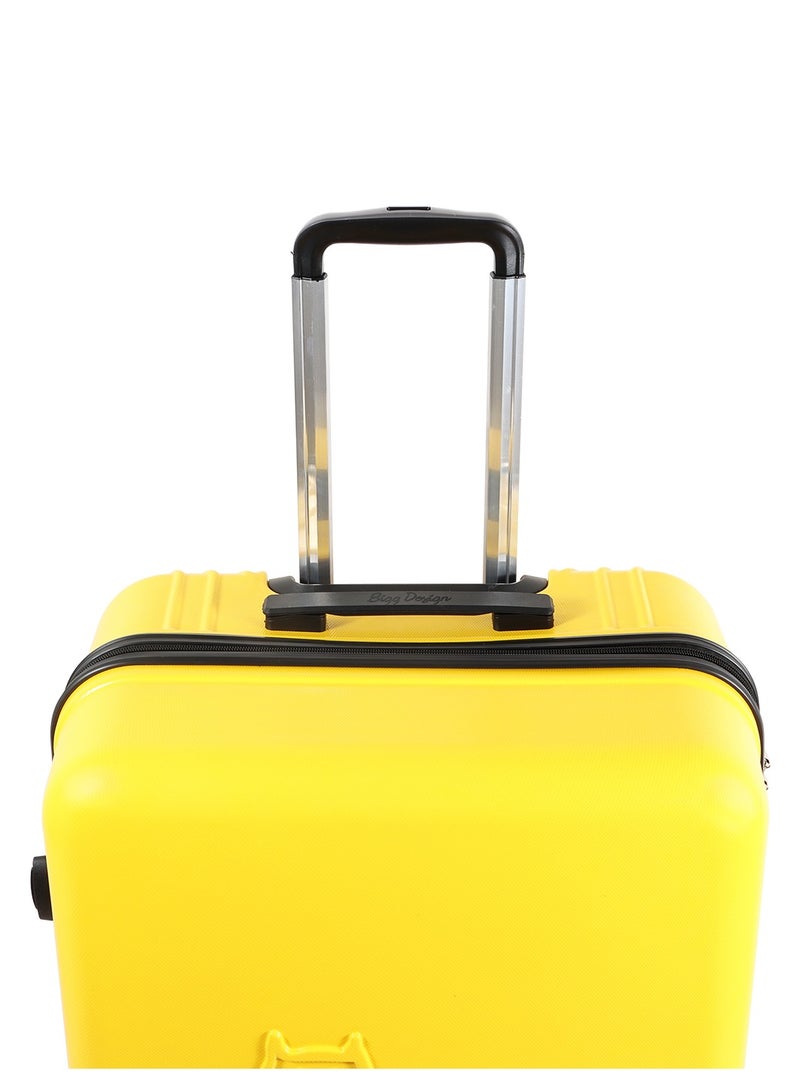 Biggdesign Lightweight Cats Design Carry On Luggage with Spinner Wheel and Lock System Yellow 20-Inch