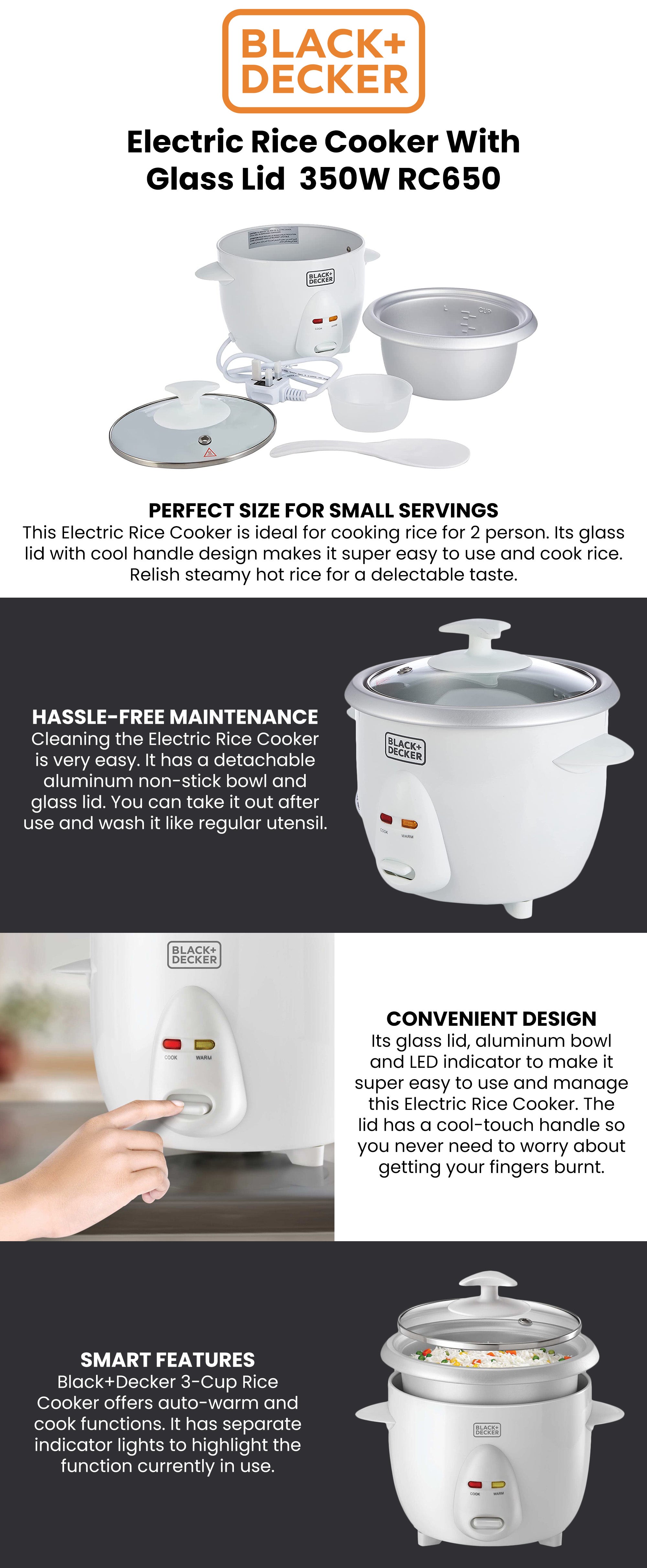 Cup Rice Cooker 0.6 L 350.0 W RC650 White/Silver/Clear