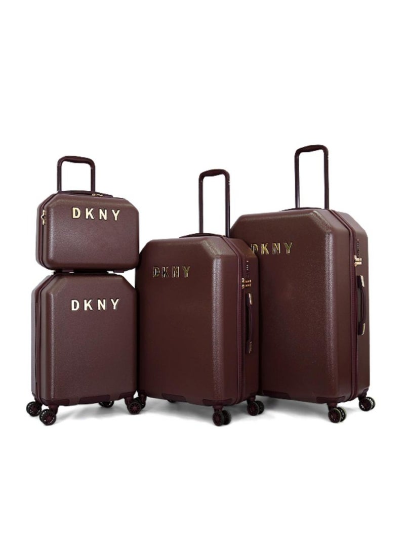 Dkny Allure Hardside Luggage on Wheels for Unisex | Ultra Lightweight ABS on with Spinner Wheels 4 Color Burgundy