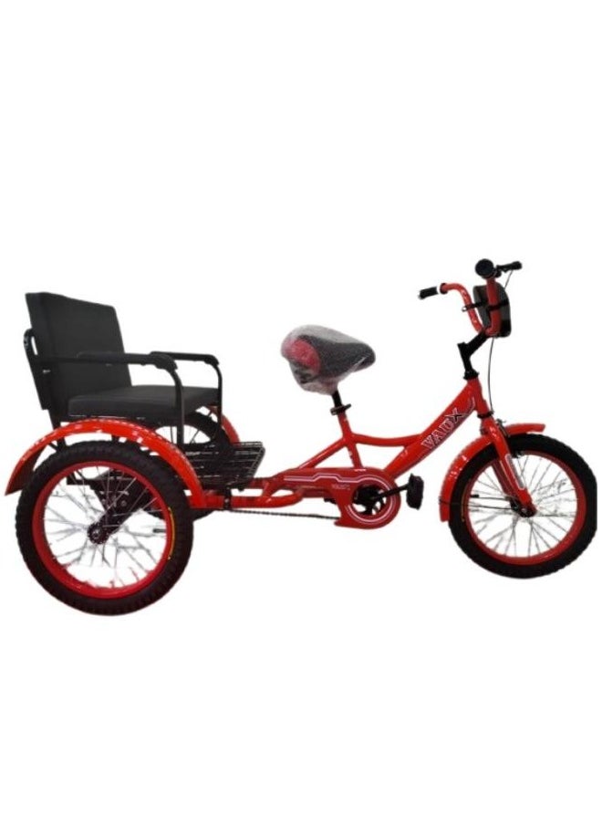 Vaux Tricycle Back Seat - Red, 20-Inch