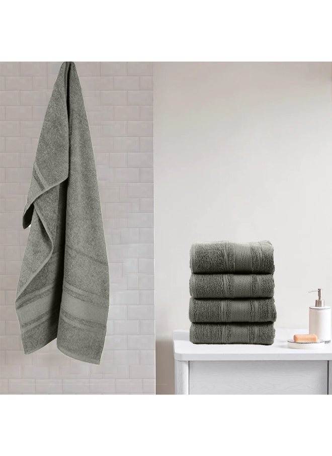 Home Castle (Grey) 2 Hand Towel (50 x 90 Cm) & 2 Bath Towel (70 x 140 Cm) Premium Cotton Highly Absorbent, High Quality Bath linen with Diamond Dobby 550 Gsm Set of 4