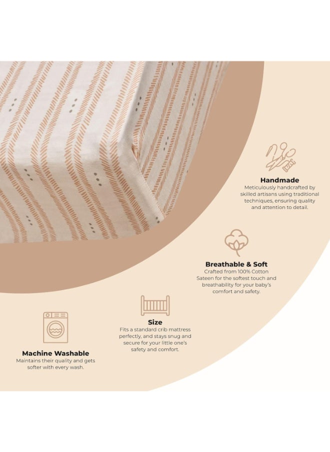 Babyezra Crib Sheet, Herringbone