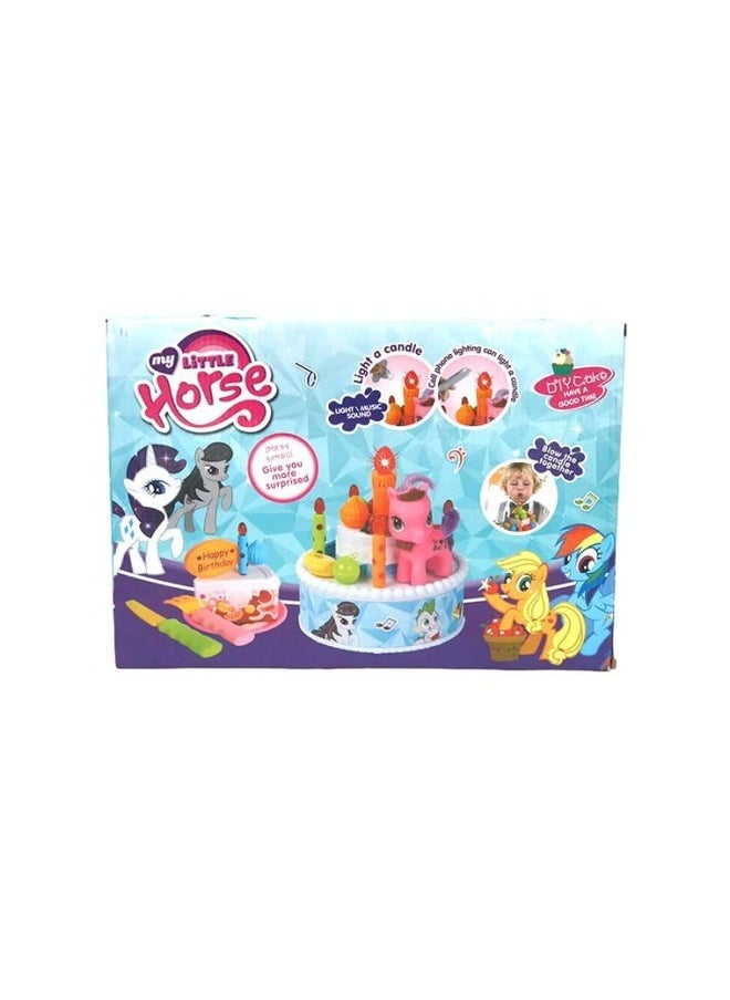 Pony Cake Playset with Tools and Little Pony Dolls Fun Baking Game for Kids