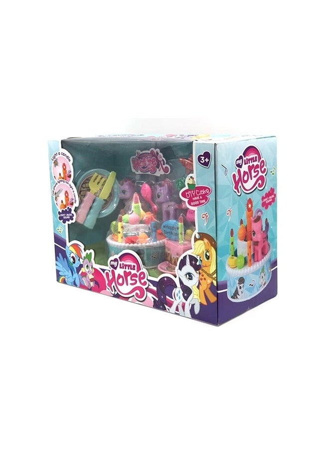 Pony Cake Playset with Tools and Little Pony Dolls Fun Baking Game for Kids