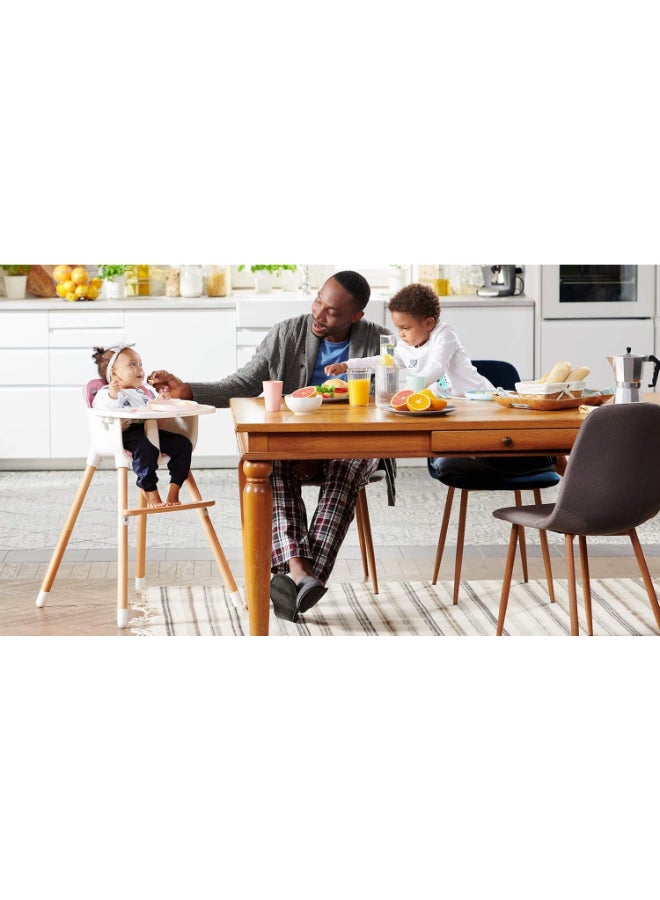Highchair Sienna, Baby Chair, Ergonomic, Easy To Clean, Wooden Legs, Non - Slip Pads, Removable Tray, For Toddler, From 6 Month To 5 Years, Pink