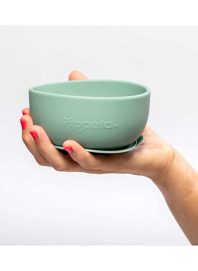 Silicone Suction Bowl, Non - Slip Baby Suction Bowl For Babies And Toddlers , 100% Food Grade Silicone, Unbreakable, Dishwasher And Microwave Safe Meadow Green