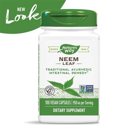 Neem Leaf Traditional Intestinal Support* 950mg - 100 Vegan Capsules Packaging may vary