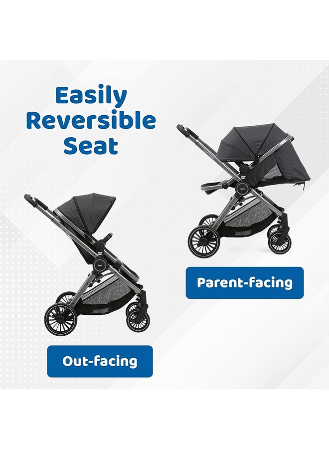 Best Friend Pro Stroller 0M-3Y, Super Compact Closed With One Hand, With Rain Protection, Backrest Can Be Fully Folded Back , 11.2 Kg. Pirate Black