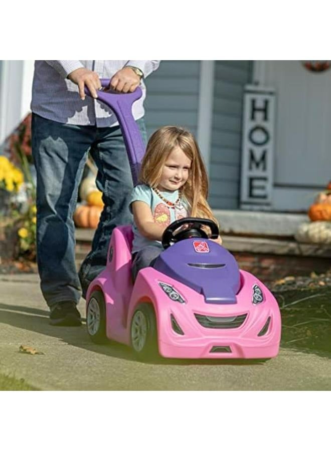 Buggy GT, Single Seater Kids Push Car, Easy to Store Ride On Toy with Seatbelt, Horn and Storage Trunk, Suitable for Children both Boys and Girls Aged 18m and Above, Pink