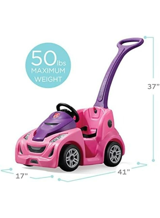 Buggy GT, Single Seater Kids Push Car, Easy to Store Ride On Toy with Seatbelt, Horn and Storage Trunk, Suitable for Children both Boys and Girls Aged 18m and Above, Pink