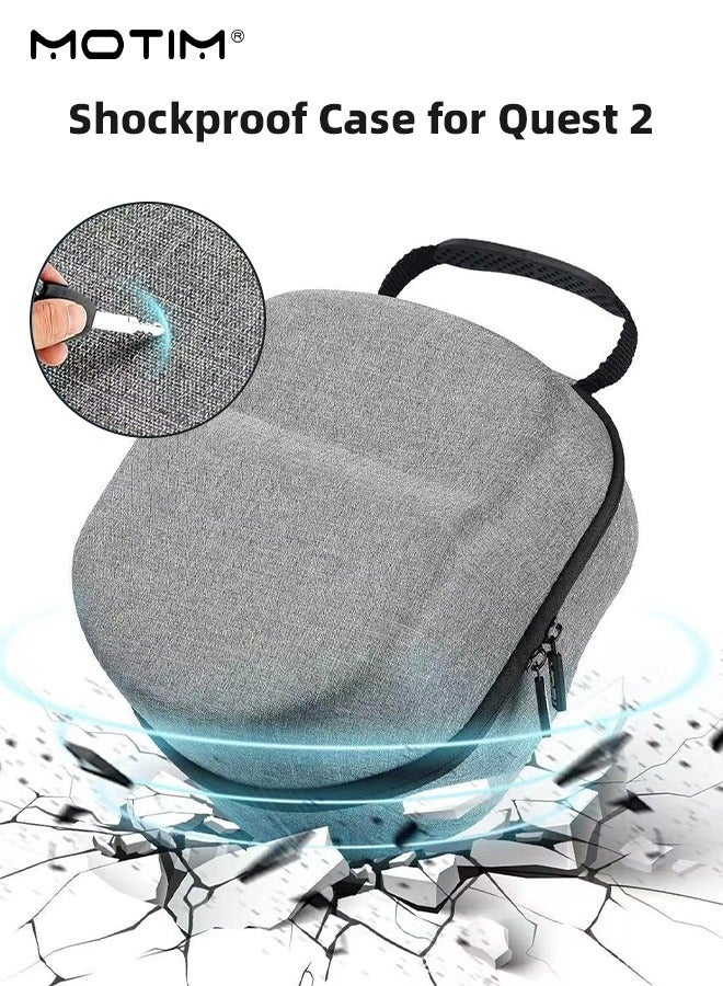 Carrying Case for Meta Quest 3/2/3S, Hard Bag for VR Gaming Headset and Touch Controllers, Shockproof Waterproof Travel Case Storage Bag for Vision Pro Touch Controllers Accessories
