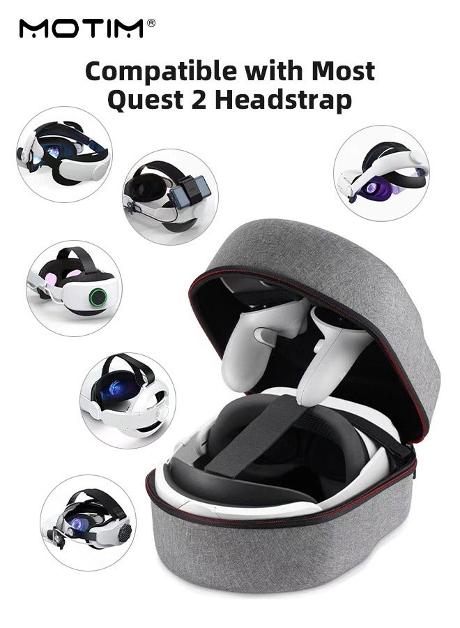 Carrying Case for Meta Quest 3/2/3S, Hard Bag for VR Gaming Headset and Touch Controllers, Shockproof Waterproof Travel Case Storage Bag for Vision Pro Touch Controllers Accessories