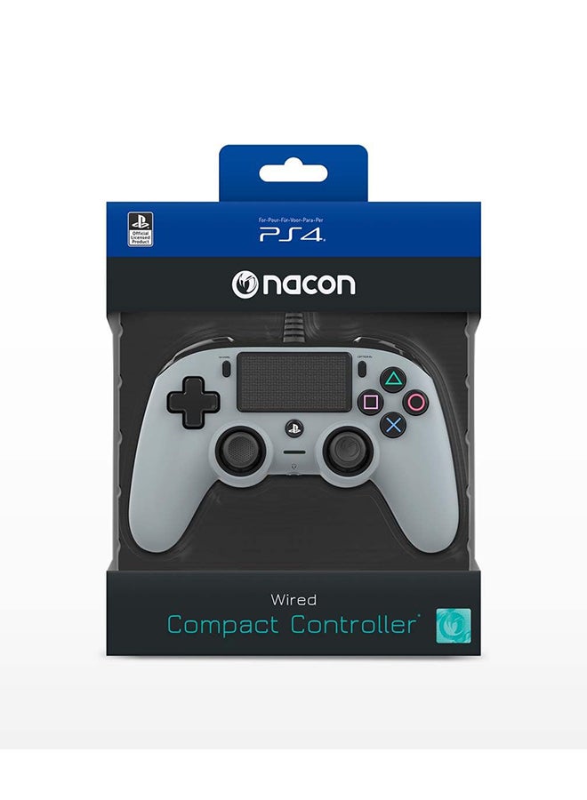 Nacon Wired Compact Controller for PS4 (Grey) PlayStation official Licensed Product