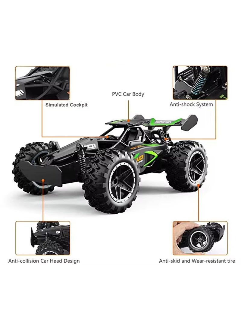 Remote Control Race Car - 1:18 RC Drift Car - High Speed Vehicle Toy - 2WD, 2.4Ghz, 15KM/H , Rechargeable Battery, Suitable for Various Terrains - Kids Gifts