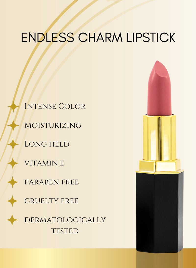 Glor Endless Charm Lipstick – Whispering Rose, Luxurious Moisture, Long-Lasting Intense Color, Vitamin E Enriched for Smooth, Hydrated Lips