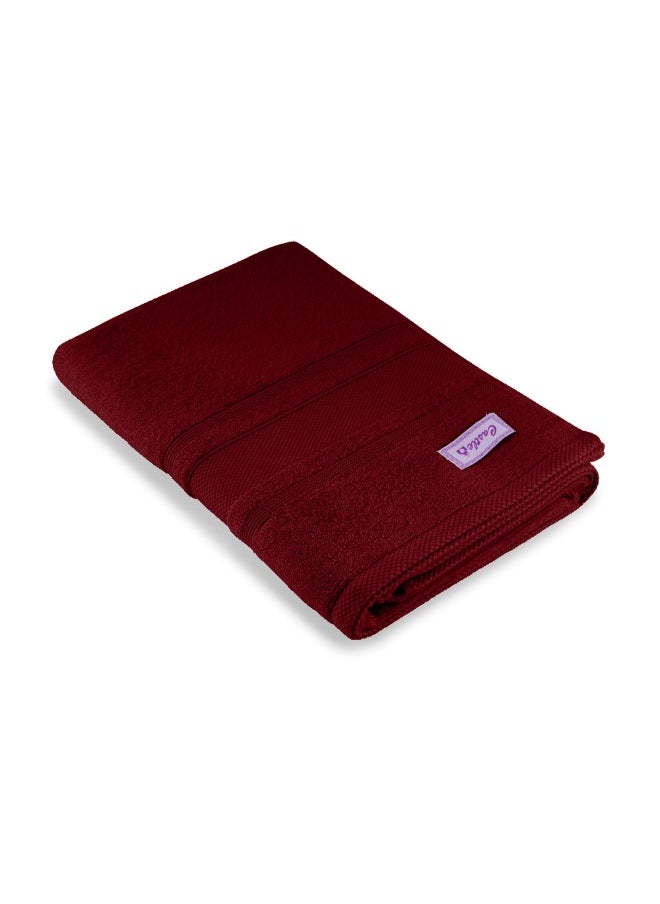 Home Castle (Maroon) Premium Cotton Bath Sheet (90 X 180 Cm-Set Of 1) Highly Absorbent, High Quality Bath Linen With Diamond Dobby 550 Gsm