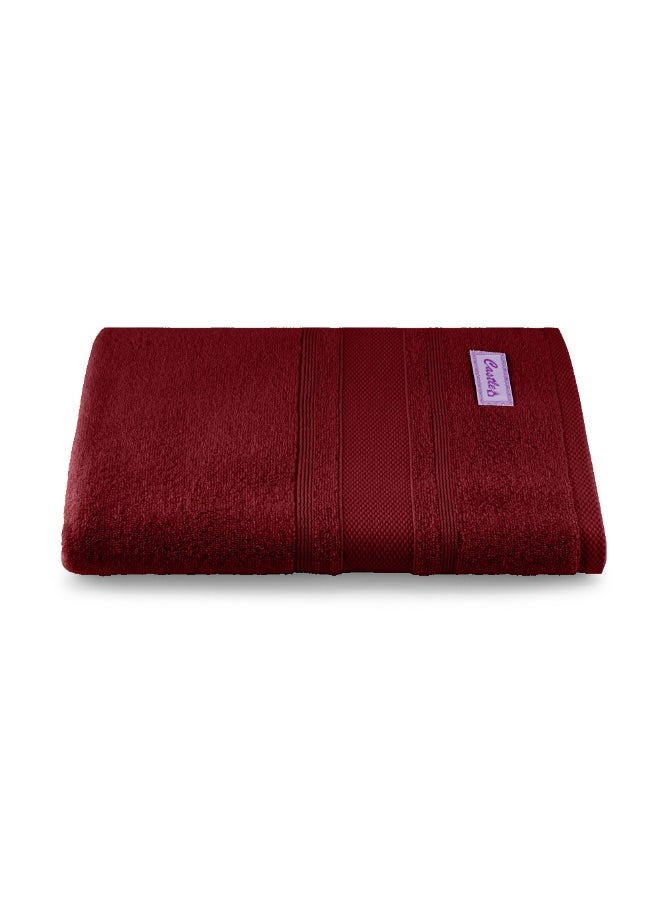 Home Castle (Maroon) Premium Cotton Bath Sheet (90 X 180 Cm-Set Of 1) Highly Absorbent, High Quality Bath Linen With Diamond Dobby 550 Gsm