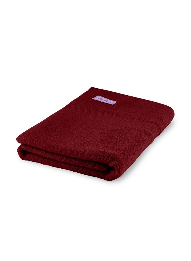 Home Castle (Maroon) Premium Cotton Bath Sheet (90 X 180 Cm-Set Of 1) Highly Absorbent, High Quality Bath Linen With Diamond Dobby 550 Gsm