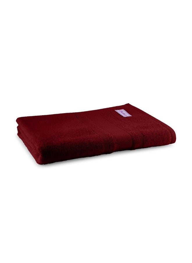 Home Castle (Maroon) Premium Cotton Bath Sheet (90 X 180 Cm-Set Of 1) Highly Absorbent, High Quality Bath Linen With Diamond Dobby 550 Gsm