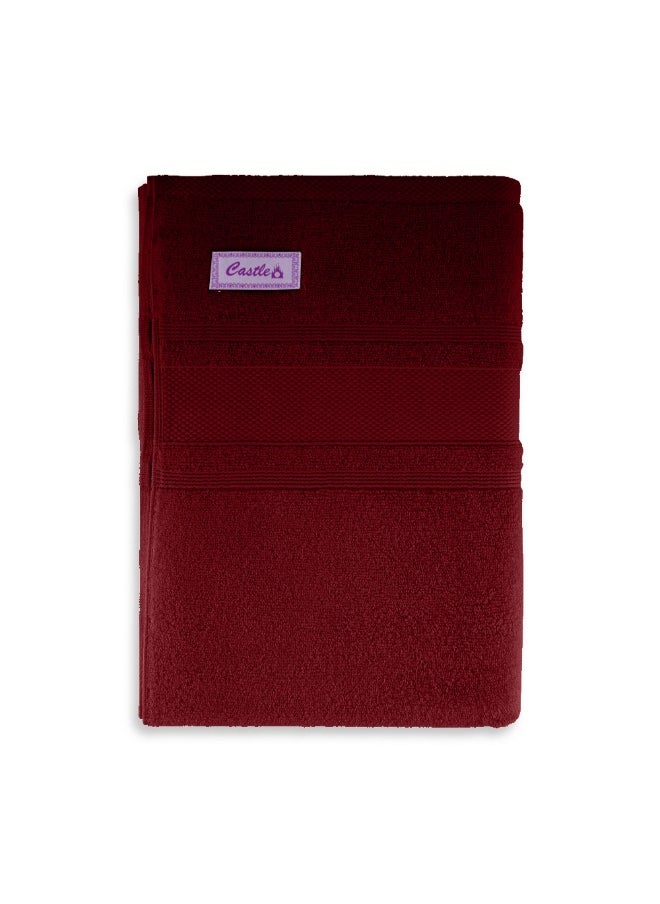 Home Castle (Maroon) Premium Cotton Bath Sheet (90 X 180 Cm-Set Of 1) Highly Absorbent, High Quality Bath Linen With Diamond Dobby 550 Gsm