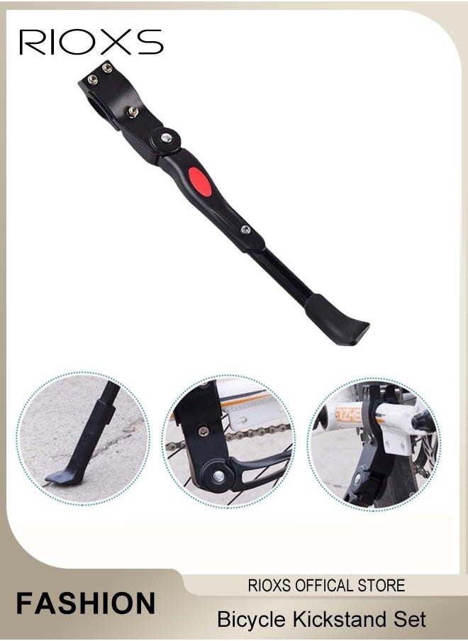 Adjustable Bicycle Kickstand Set Bicycle Rear Mounted Kickstand Bicycle Side Kickstand Suitable for 22 inch - 27 inch Mountain Bikes and Road Bikes
