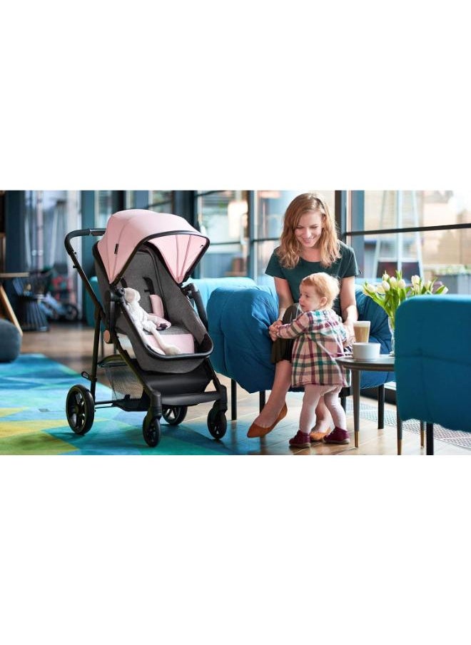 Juli 3 - In - 1 Travel System, Denim Blue, One-Hand Fold Stroller, Lockable Front Wheel Swivel, 5-Point Harness, Infant Car Seat (ECE Group 0+, 0-13kg) 3-Point Safety Belt