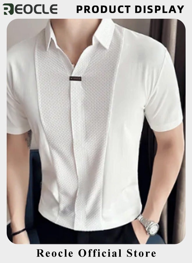 Men's Polo Shirts Quick Dry Short Sleeve Golf Shirt Casual Moisture Wicking Shirt Business Polo Shirt Athletic Performance Polo Shirt