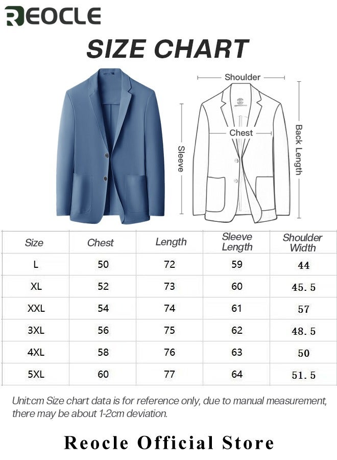 Men's Casual Knit Blazer Business Suit Jacket Slim Fit 2 Button Lightweight Unlined Sport Coat Long-Sleeve Classic-fit Blazer