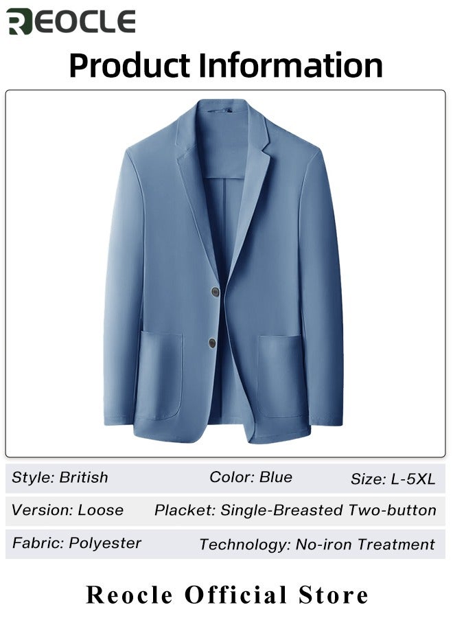 Men's Casual Knit Blazer Business Suit Jacket Slim Fit 2 Button Lightweight Unlined Sport Coat Long-Sleeve Classic-fit Blazer