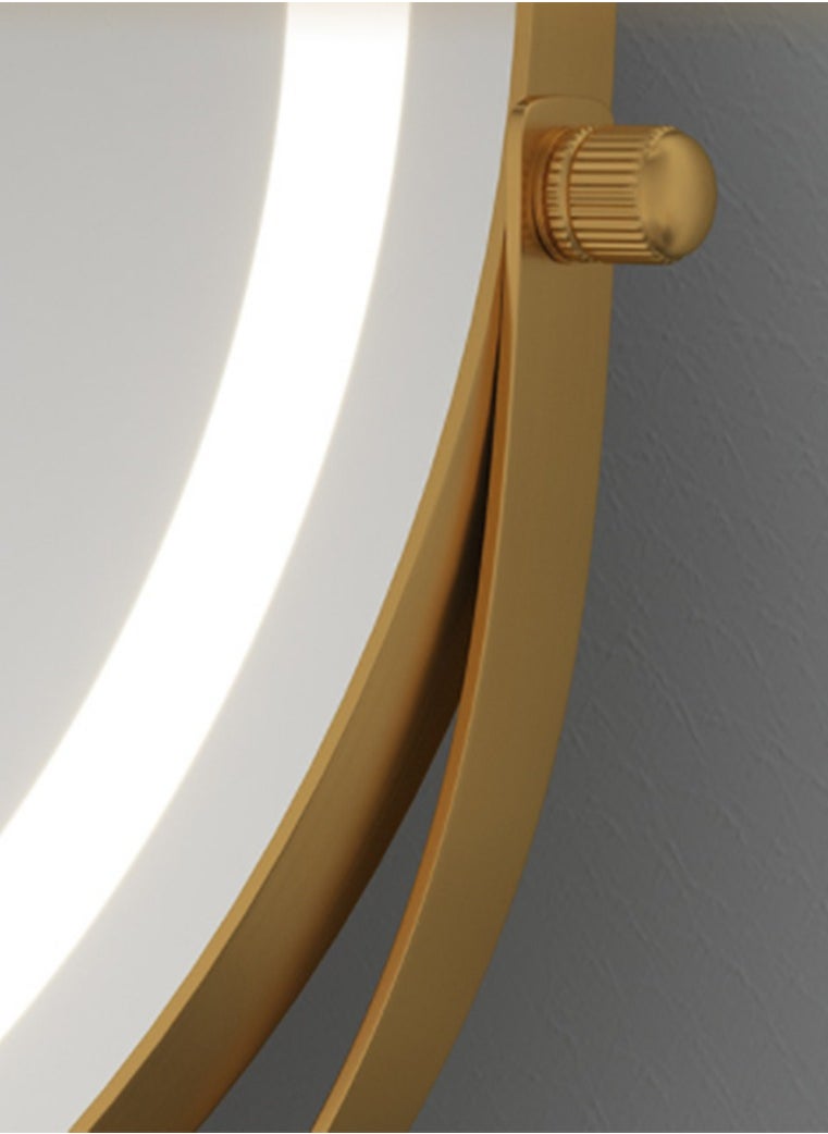 50 CM Large Vanity Mirror with Lights, Round LED Makeup Mirror, Light Up Mirror for Bedroom Tabletop, Smart Touch Control 3 Colors Dimmable, 360° Rotation