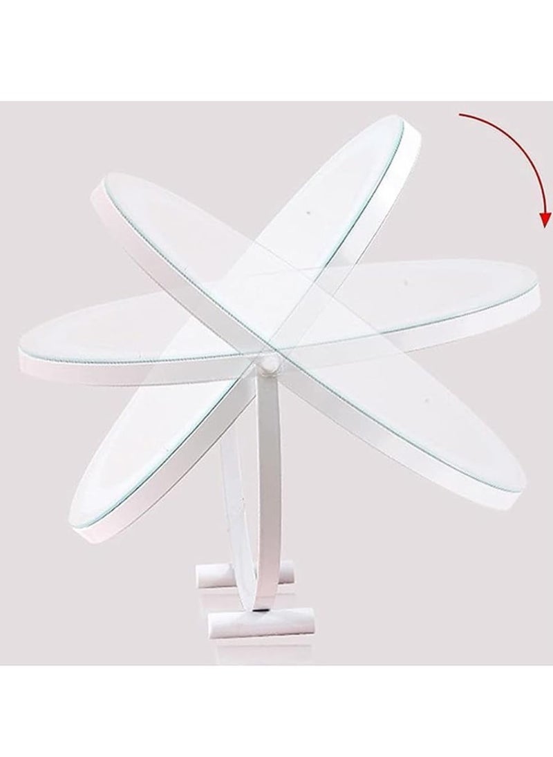 50 CM Large Vanity Mirror with Lights, Round LED Makeup Mirror, Light Up Mirror for Bedroom Tabletop, Smart Touch Control 3 Colors Dimmable, 360° Rotation