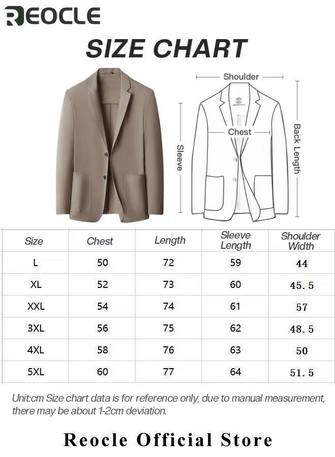 Men's Casual Knit Blazer Business Suit Jacket Slim Fit 2 Button Lightweight Unlined Sport Coat Long-Sleeve Classic-fit Blazer