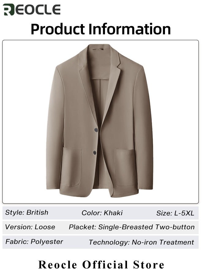 Men's Casual Knit Blazer Business Suit Jacket Slim Fit 2 Button Lightweight Unlined Sport Coat Long-Sleeve Classic-fit Blazer