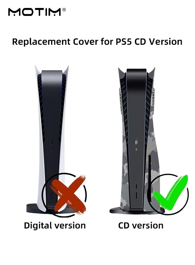 PS5 Console Cover Plates for Disc Edition, Faceplate Hard Shockproof Anti-Scratch Playstation 5 Console Replacement Shell, Protective PS5 Shell with Fan Vents for PS5 Disc Edition