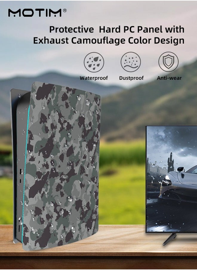 PS5 Console Cover Plates for Disc Edition, Faceplate Hard Shockproof Anti-Scratch Playstation 5 Console Replacement Shell, Protective PS5 Shell with Fan Vents for PS5 Disc Edition