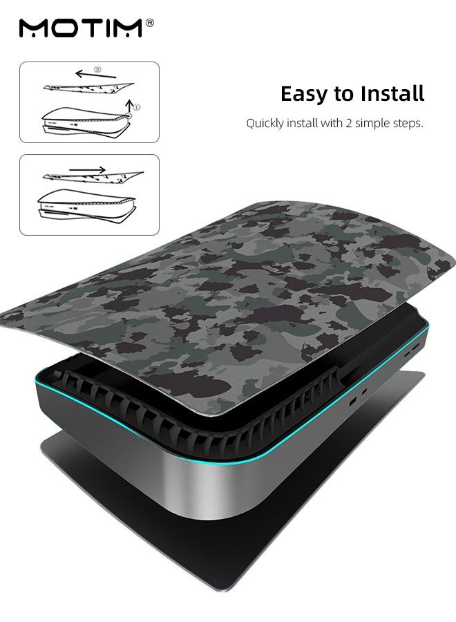 PS5 Console Cover Plates for Disc Edition, Faceplate Hard Shockproof Anti-Scratch Playstation 5 Console Replacement Shell, Protective PS5 Shell with Fan Vents for PS5 Disc Edition