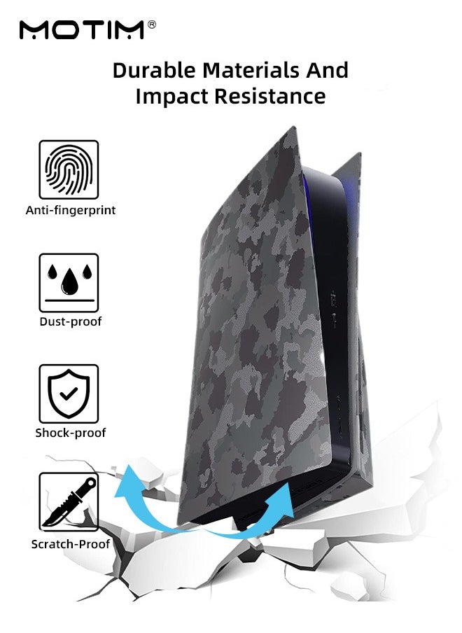 PS5 Console Cover Plates for Disc Edition, Faceplate Hard Shockproof Anti-Scratch Playstation 5 Console Replacement Shell, Protective PS5 Shell with Fan Vents for PS5 Disc Edition