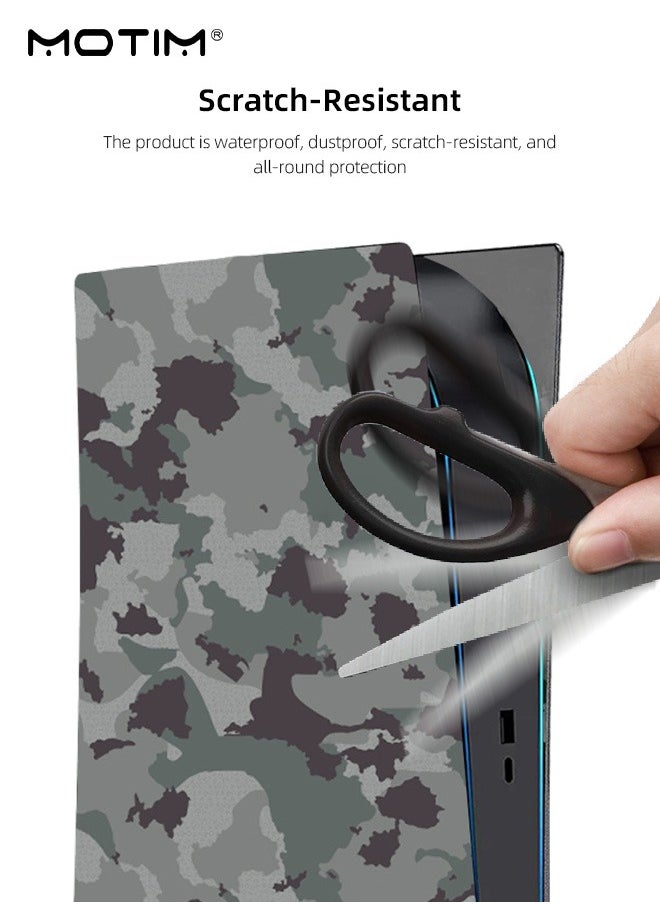 PS5 Console Cover Plates for Disc Edition, Faceplate Hard Shockproof Anti-Scratch Playstation 5 Console Replacement Shell, Protective PS5 Shell with Fan Vents for PS5 Disc Edition