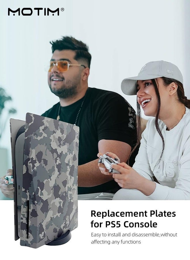 PS5 Console Cover Plates for Disc Edition, Faceplate Hard Shockproof Anti-Scratch Playstation 5 Console Replacement Shell, Protective PS5 Shell with Fan Vents for PS5 Disc Edition