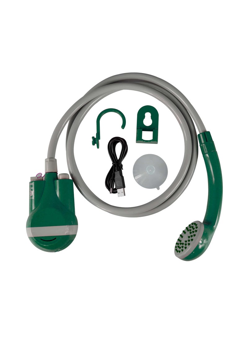 Portable & Rechargeable Outdoor Smart Shower / 30Mins Working Time / Battery / USB-C Charging / 1.0L/min Water Flow - Green