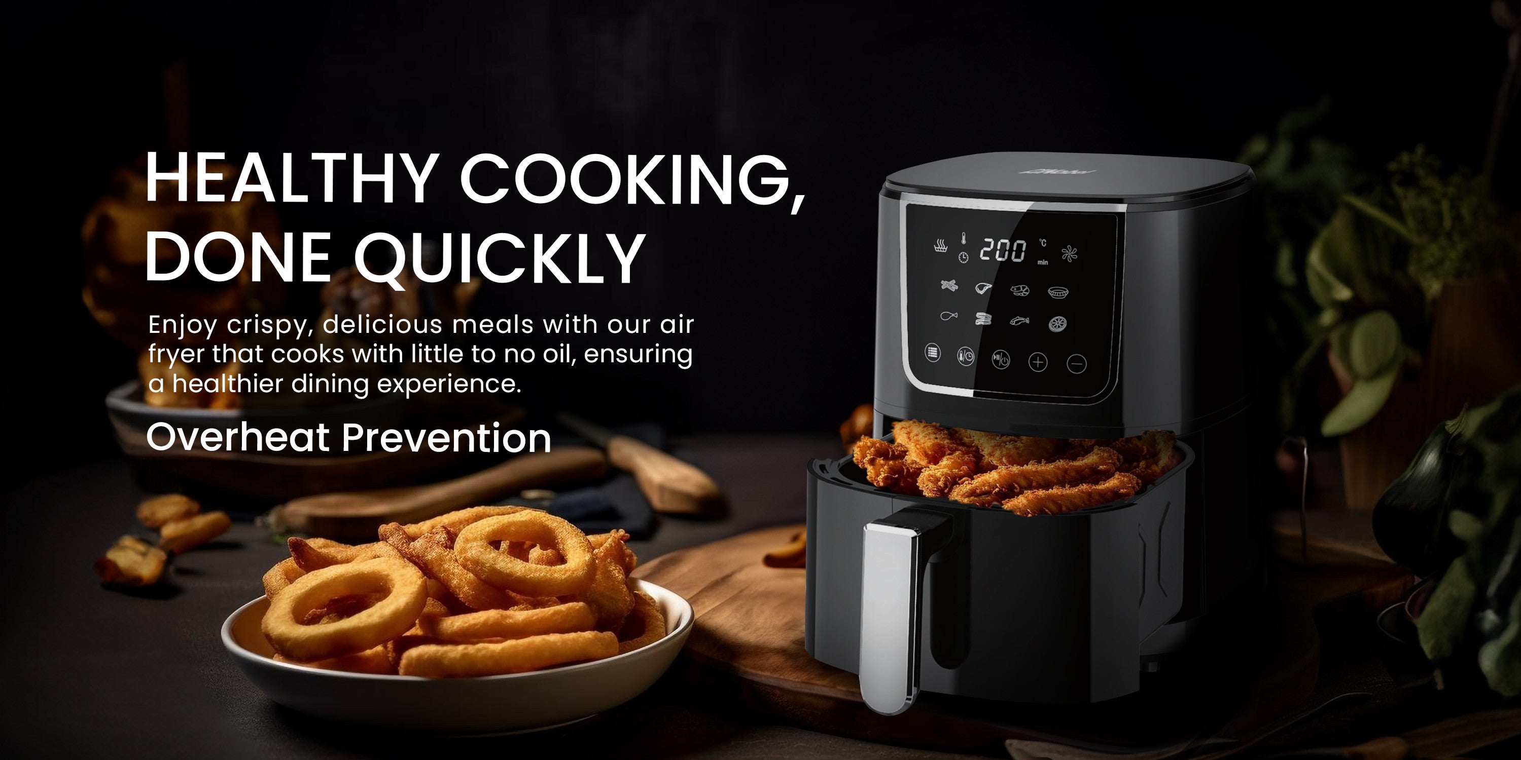 Air Fryer 4L Capacity, Multifunctional Fryer with Delay Function, Overheat Prevention, Digital Touch, 8 Preset Programs, High-Speed Air Circulation, Non-Stick 4 L 1400 W NAF600 Black