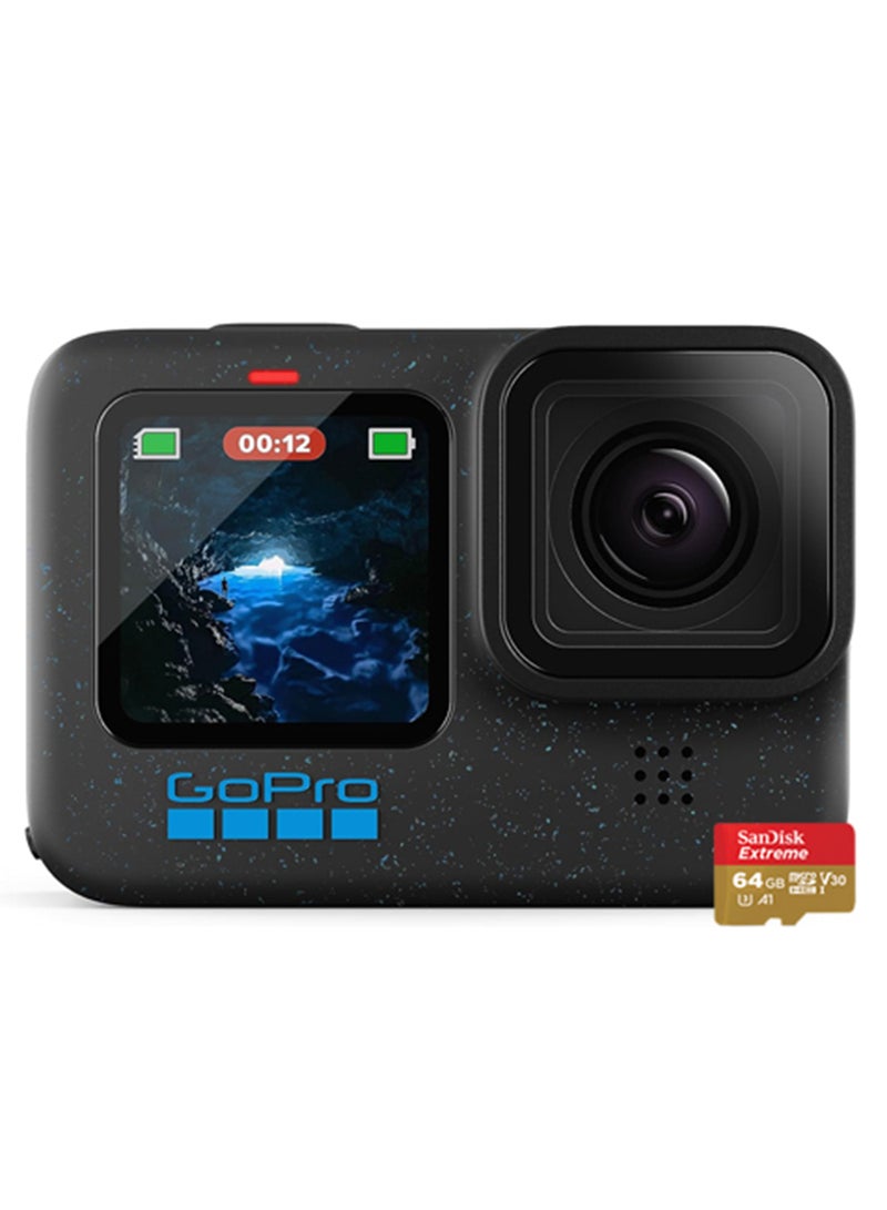 Hero 12 Black Specialty Bundle Waterproof Action Camera With Extreme MicroSDXC 64GB