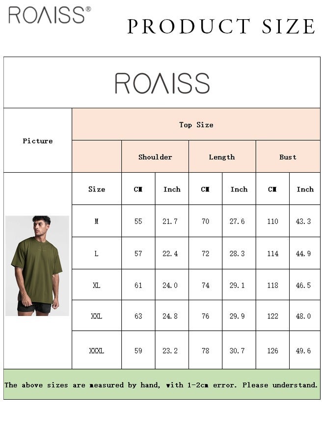 Men's Loose Fitting Breathable Sports Quick Drying T-Shirt Fashion Round Neck Running Fitness Short Sleeved Top Everyday Versatile Pullover